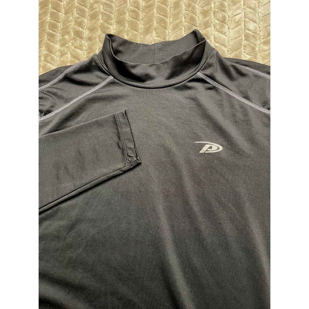 Pro Player Perform Dri Mens‎ Size M Long Sleeve Black Mock Neck Shirt Activewear